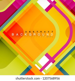 Square geometric abstract background, paper art design for cover design, book template, poster, cd cover illustration, flyer, website background