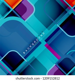 Square geometric abstract background, paper art design for cover design, book template, poster, cd cover illustration, flyer, website background