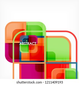 Square geometric abstract background, paper art design for cover design, book template, poster, cd cover illustration, flyer, website background