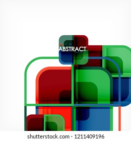 Square geometric abstract background, paper art design for cover design, book template, poster, cd cover illustration, flyer, website background