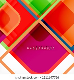 Square geometric abstract background, paper art design for cover design, book template, poster, cd cover illustration, flyer, website background