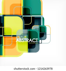 Square geometric abstract background, paper art design for cover design, book template, poster, cd cover illustration, flyer, website background