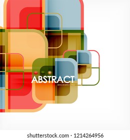 Square geometric abstract background, paper art design for cover design, book template, poster, cd cover illustration, flyer, website background