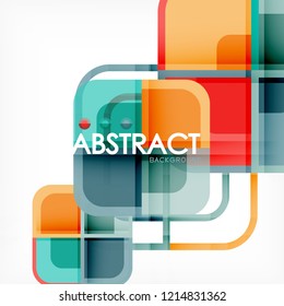Square geometric abstract background, paper art design for cover design, book template, poster, cd cover illustration, flyer, website background