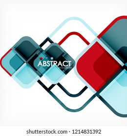 Square geometric abstract background, paper art design for cover design, book template, poster, cd cover illustration, flyer, website background