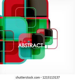Square geometric abstract background, paper art design for cover design, book template, poster, cd cover illustration, flyer, website background