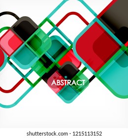 Square geometric abstract background, paper art design for cover design, book template, poster, cd cover illustration, flyer, website background