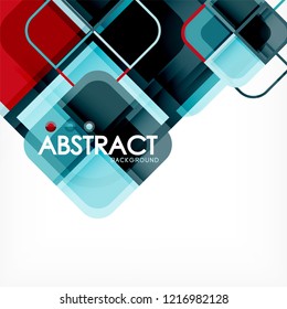 Square geometric abstract background, paper art design for cover design, book template, poster, cd cover illustration, flyer, website background