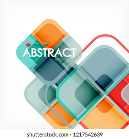 Square geometric abstract background, paper art design for cover design, book template, poster, cd cover illustration, flyer, website background