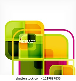 Square geometric abstract background, paper art design for cover design, book template, poster, cd cover illustration, flyer, website background