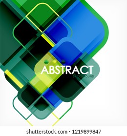 quadratischer, geometrischer abstrakter Hintergrund, Design der Papierkunst für das Cover-Design, Buchvorlage, Poster, CD-Titelgrafik, Flyer, Website-Hintergrund