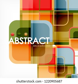 quadratischer, geometrischer abstrakter Hintergrund, Design der Papierkunst für das Cover-Design, Buchvorlage, Poster, CD-Titelgrafik, Flyer, Website-Hintergrund