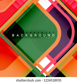Square geometric abstract background, paper art design for cover design, book template, poster, cd cover illustration, flyer, website background