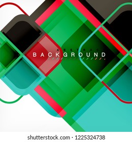 quadratischer, geometrischer abstrakter Hintergrund, Design der Papierkunst für das Cover-Design, Buchvorlage, Poster, CD-Titelgrafik, Flyer, Website-Hintergrund