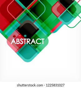 Square geometric abstract background, paper art design for cover design, book template, poster, cd cover illustration, flyer, website background