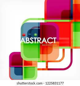 Square geometric abstract background, paper art design for cover design, book template, poster, cd cover illustration, flyer, website background