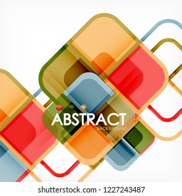 Square geometric abstract background, paper art design for cover design, book template, poster, cd cover illustration, flyer, website background