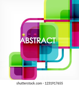 Square geometric abstract background, paper art design for cover design, book template, poster, cd cover illustration, flyer, website background