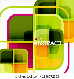 Square geometric abstract background, paper art design for cover design, book template, poster, cd cover illustration, flyer, website background