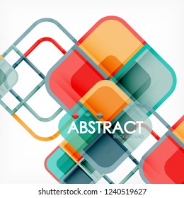 Square geometric abstract background, paper art design for cover design, book template, poster, cd cover illustration, flyer, website background