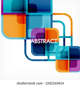 Square geometric abstract background, paper art design for cover design, book template, poster, cd cover illustration, flyer, website background