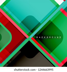 Square geometric abstract background, paper art design for cover design, book template, poster, cd cover illustration, flyer, website background