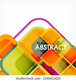 Square geometric abstract background, paper art design for cover design, book template, poster, cd cover illustration, flyer, website background