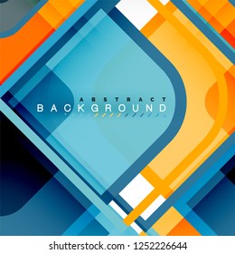 Square geometric abstract background, paper art design for cover design, book template, poster, cd cover illustration, flyer, website background