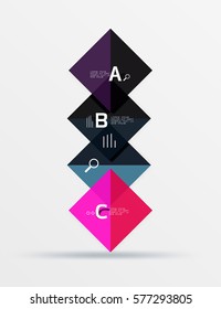 Square geometric abstract background. Vector template background for workflow layout, diagram, number options or web design