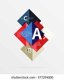 Square geometric abstract background. Vector template background for workflow layout, diagram, number options or web design