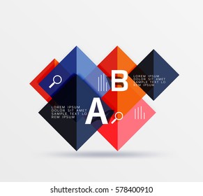 Square geometric abstract background. Vector template background for workflow layout, diagram, number options or web design