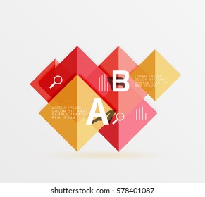 Square geometric abstract background. Vector template background for workflow layout, diagram, number options or web design
