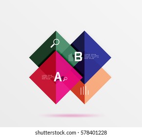 Square geometric abstract background. Vector template background for workflow layout, diagram, number options or web design