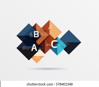 Square geometric abstract background. Vector template background for workflow layout, diagram, number options or web design