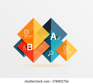 Square geometric abstract background. Vector template background for workflow layout, diagram, number options or web design