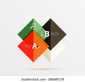 Square geometric abstract background. Vector template background for workflow layout, diagram, number options or web design