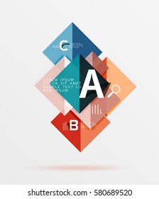 Quadratischer, abstrakter Hintergrund. Vektorvorlagenhintergrund für das Workflowlayout, -diagramm, -nummeroptionen oder Webdesign