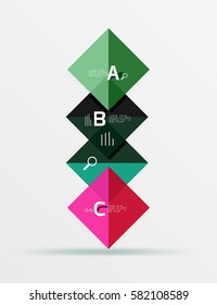 Square geometric abstract background. Vector template background for workflow layout, diagram, number options or web design