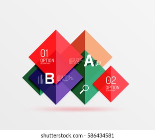 Square geometric abstract background. Vector template background for workflow layout, diagram, number options or web design