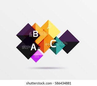 Square geometric abstract background. Vector template background for workflow layout, diagram, number options or web design