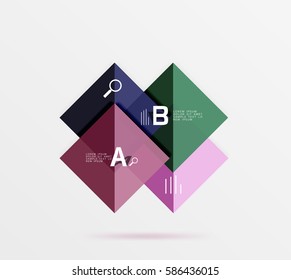 Square geometric abstract background. Vector template background for workflow layout, diagram, number options or web design