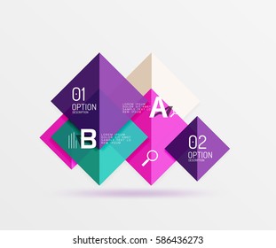 Square geometric abstract background. Vector template background for workflow layout, diagram, number options or web design