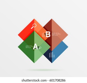 Square geometric abstract background. Vector template background for workflow layout, diagram, number options or web design
