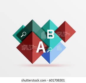Square geometric abstract background. Vector template background for workflow layout, diagram, number options or web design