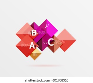 Square geometric abstract background. Vector template background for workflow layout, diagram, number options or web design