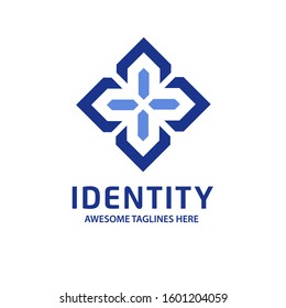 square geometric arrow tech logo  for consulting company vector concept