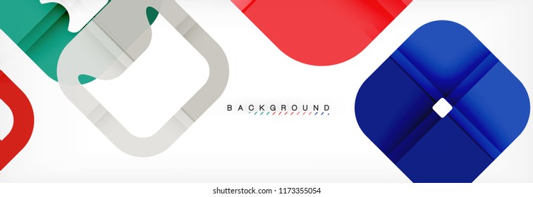 Square geometric background, multicolored template for business or technology presentation or web brochure cover layout, vector wallpaper.