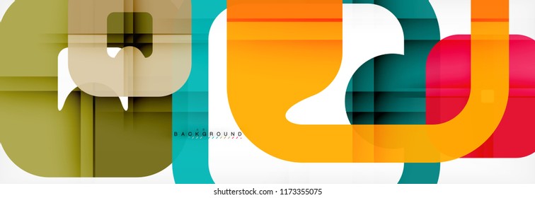 Square geometric background, multicolored template for business or technology presentation or web brochure cover layout, vector wallpaper.
