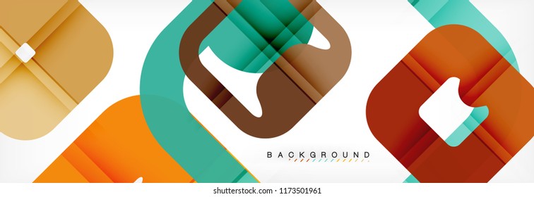 Square geometric background, multicolored template for business or technology presentation or web brochure cover layout, vector wallpaper.