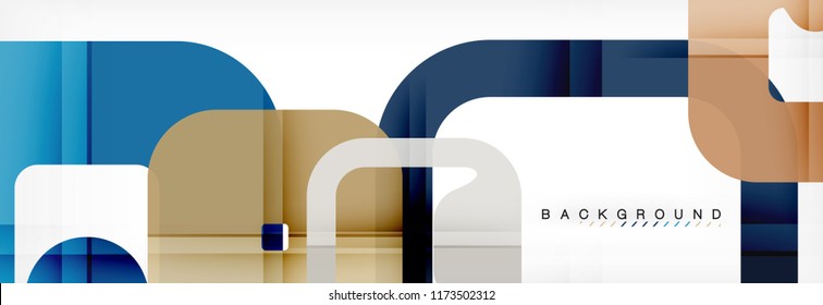 Square geometric background, multicolored template for business or technology presentation or web brochure cover layout, vector wallpaper.